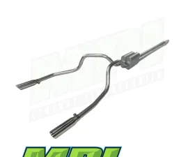 MPI Exhaust Technologies Clamp-on Kit w/Mufflers & Polished Bright Chrome Tips Ford